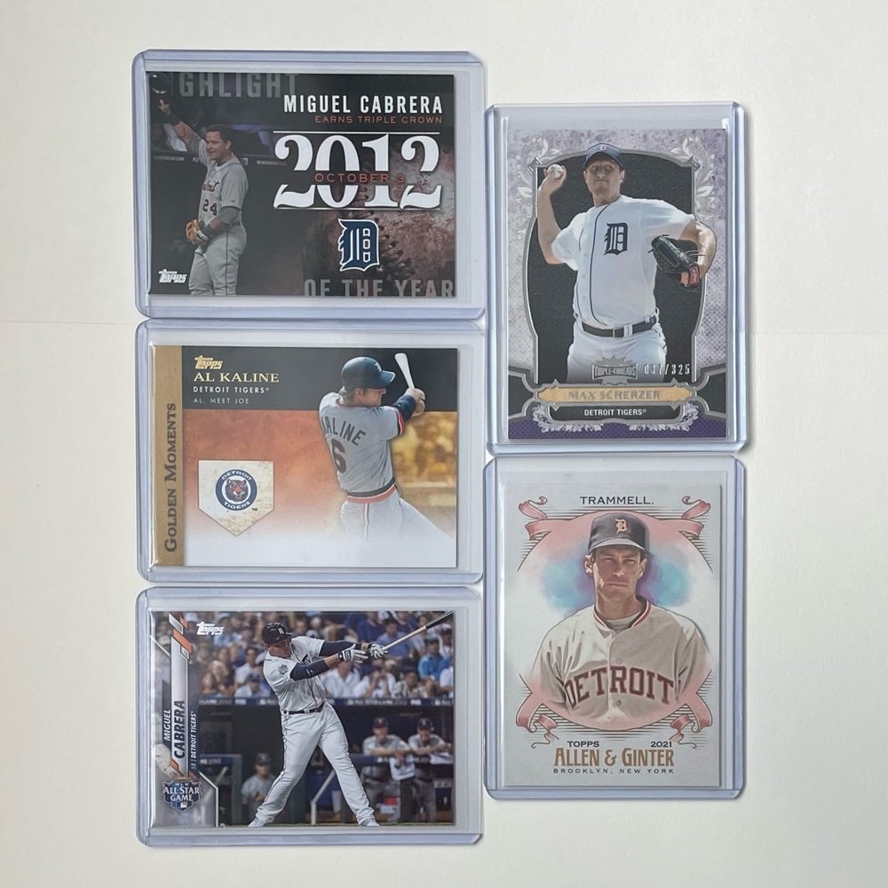 Lot of 5 Detroit Tigers Topps MLB Baseball Cards